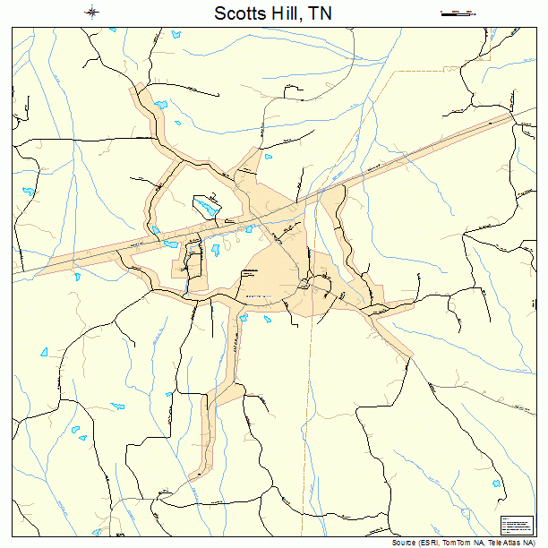 Scotts Hill, TN street map