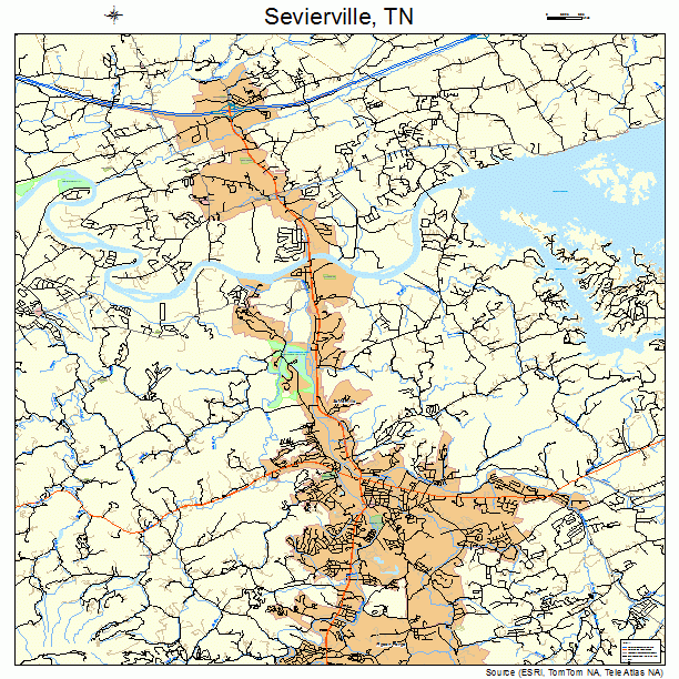 Sevierville, TN street map