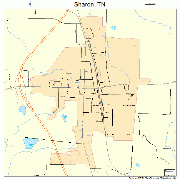 Sharon, TN street map