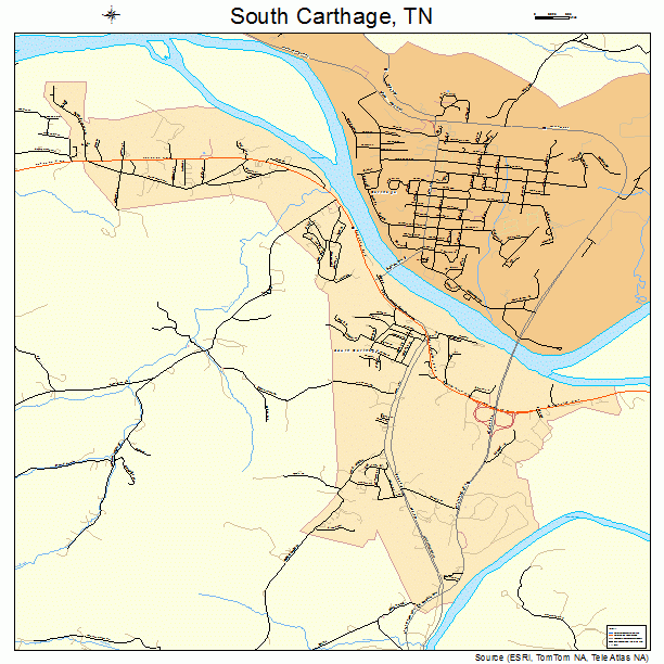 South Carthage, TN street map