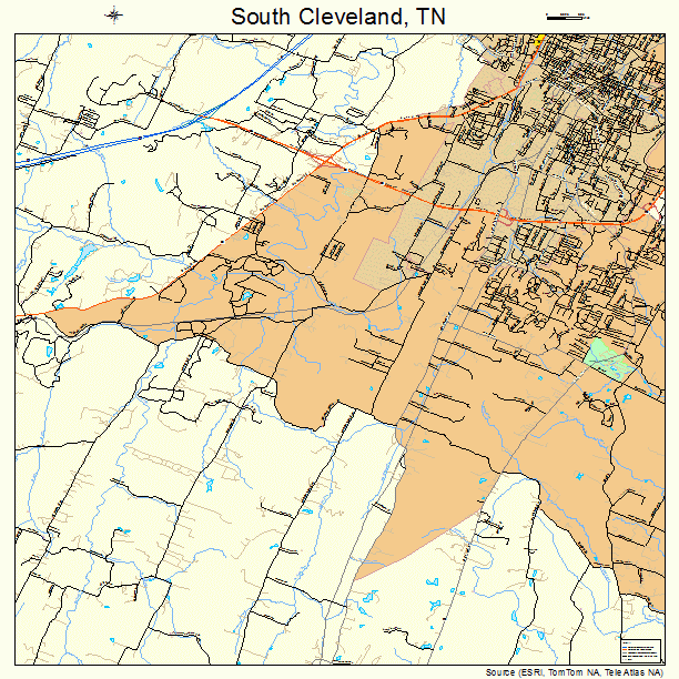 South Cleveland, TN street map