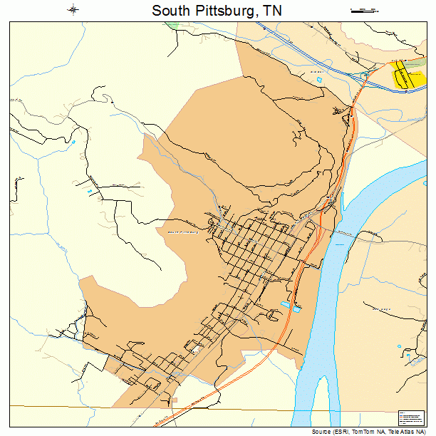 South Pittsburg, TN street map