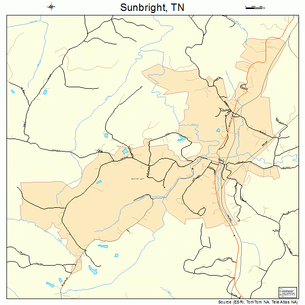 Sunbright, TN street map