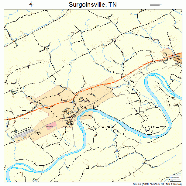 Surgoinsville, TN street map