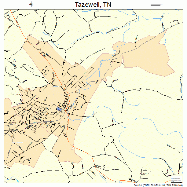 Tazewell, TN street map