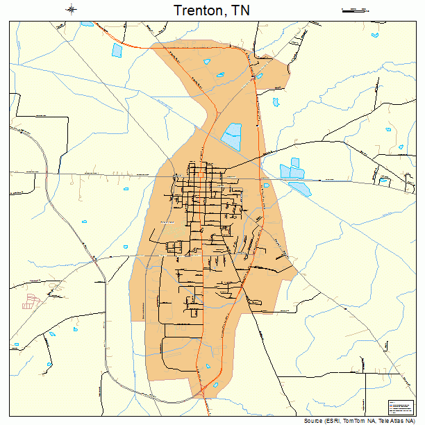 Trenton, TN street map