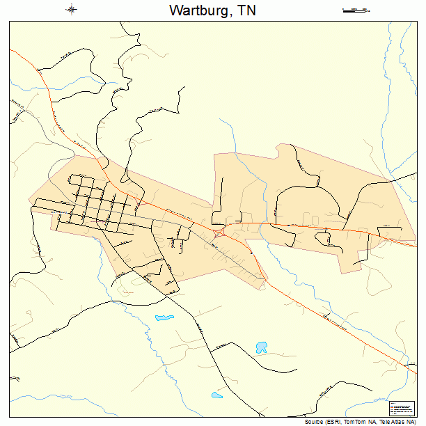 Wartburg, TN street map