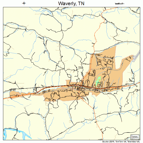 Waverly, TN street map