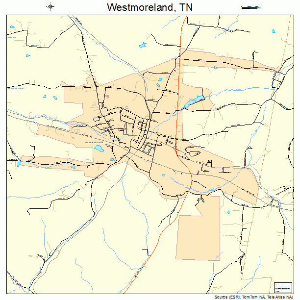 Westmoreland, TN street map