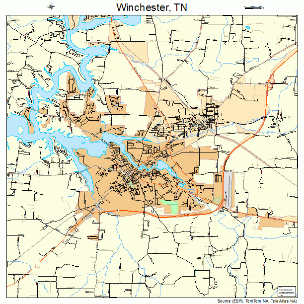 Winchester, TN street map