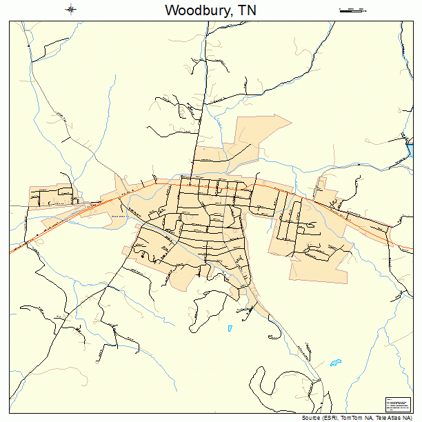 Woodbury, TN street map