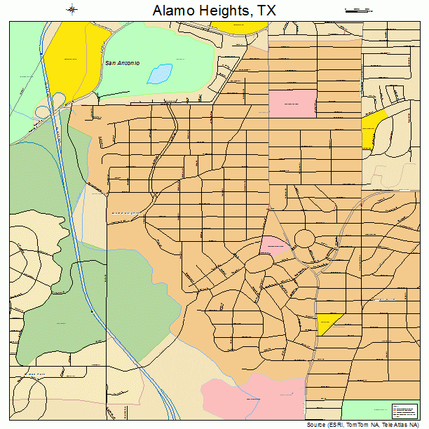 Alamo Heights, TX street map