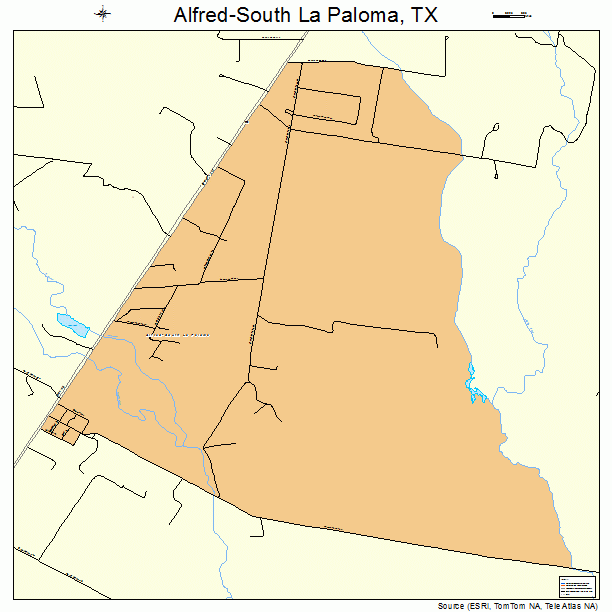 Alfred-South La Paloma, TX street map