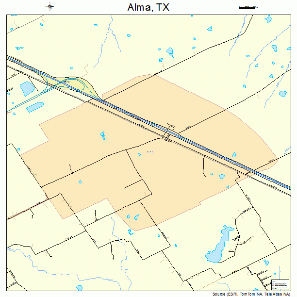 Alma, TX street map