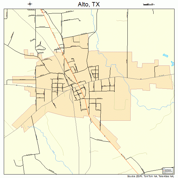 Alto, TX street map