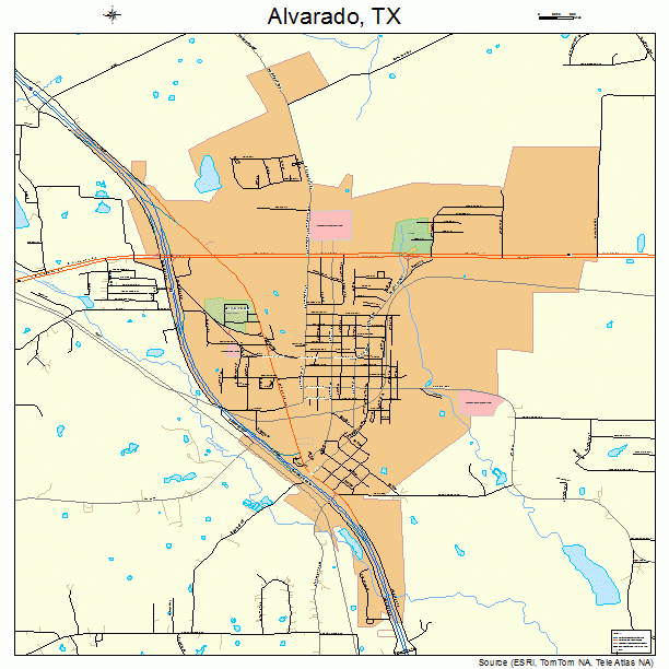 Alvarado, TX street map