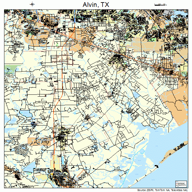 Alvin, TX street map