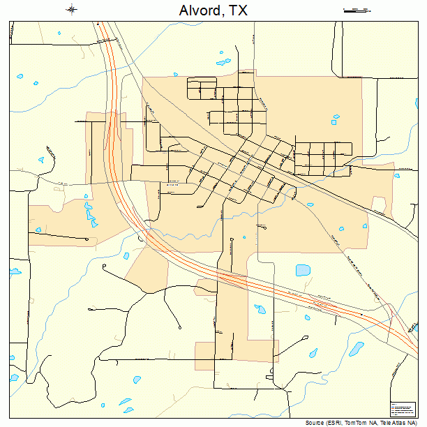 Alvord, TX street map