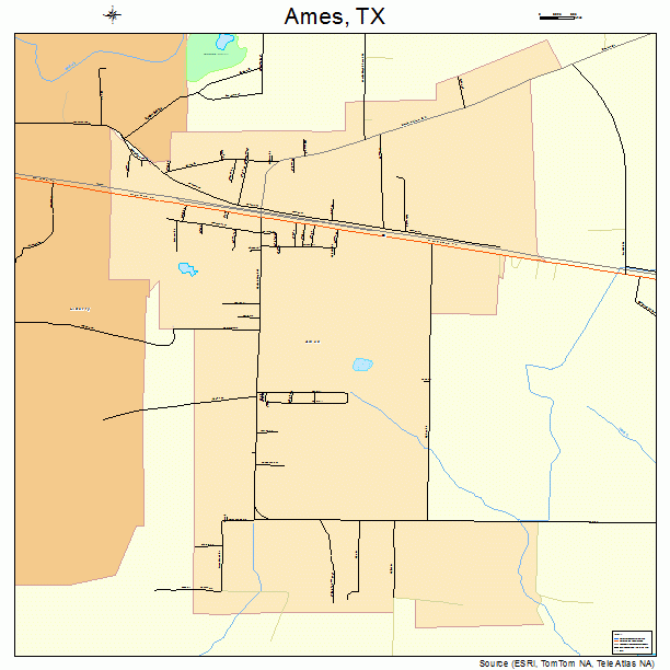 Ames, TX street map