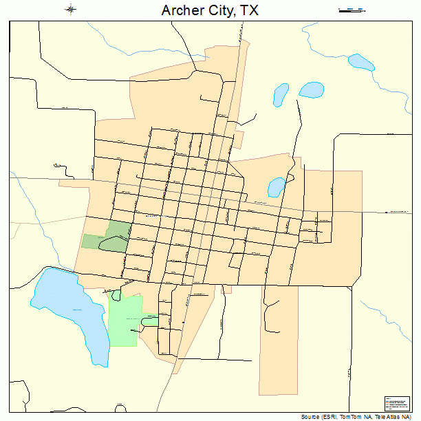 Archer City, TX street map