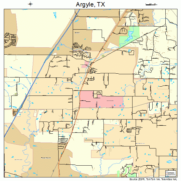 Argyle, TX street map