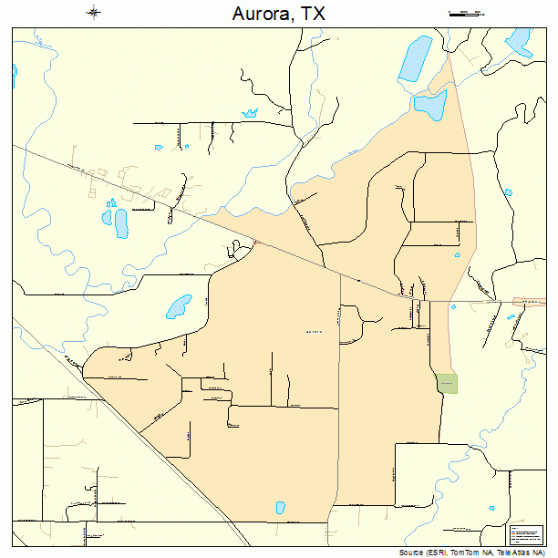 Aurora, TX street map