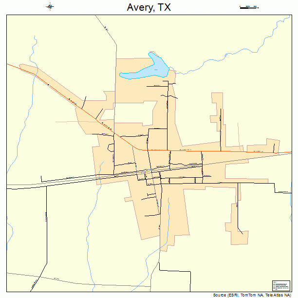 Avery, TX street map