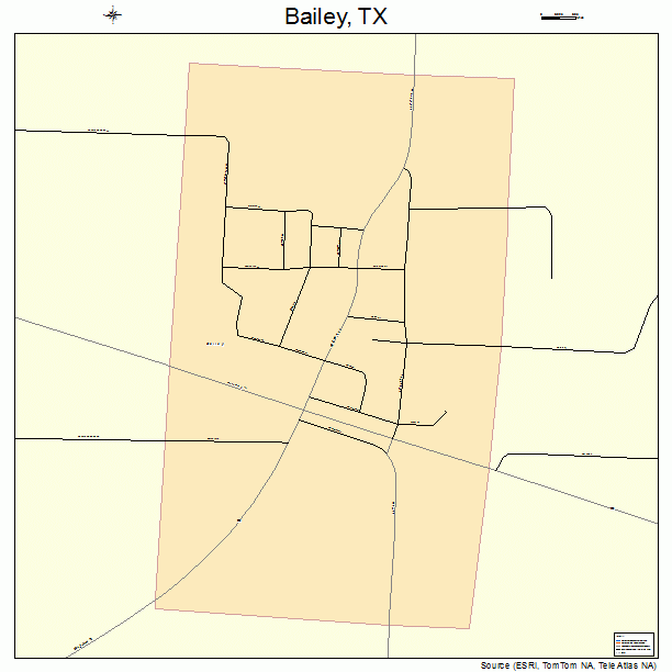 Bailey, TX street map