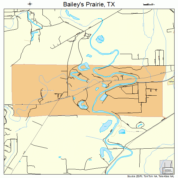 Bailey's Prairie, TX street map