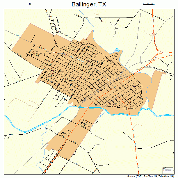 Ballinger, TX street map