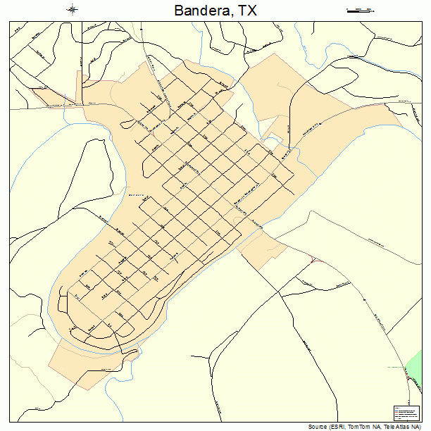 Bandera, TX street map