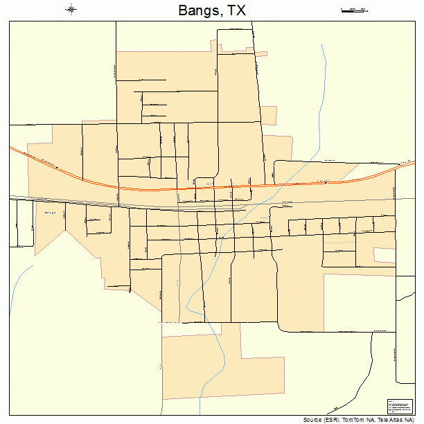 Bangs, TX street map
