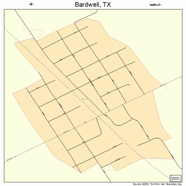 Bardwell, TX street map