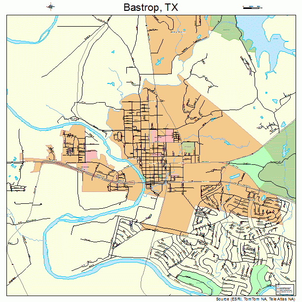 Bastrop, TX street map