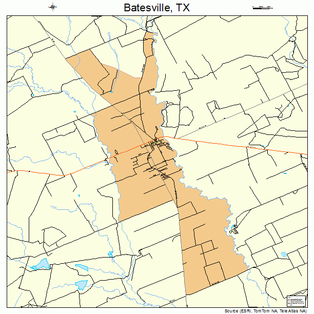 Batesville, TX street map