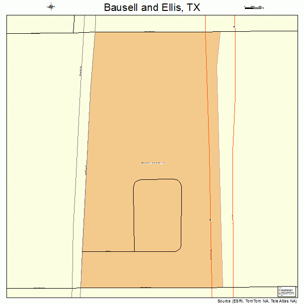 Bausell and Ellis, TX street map