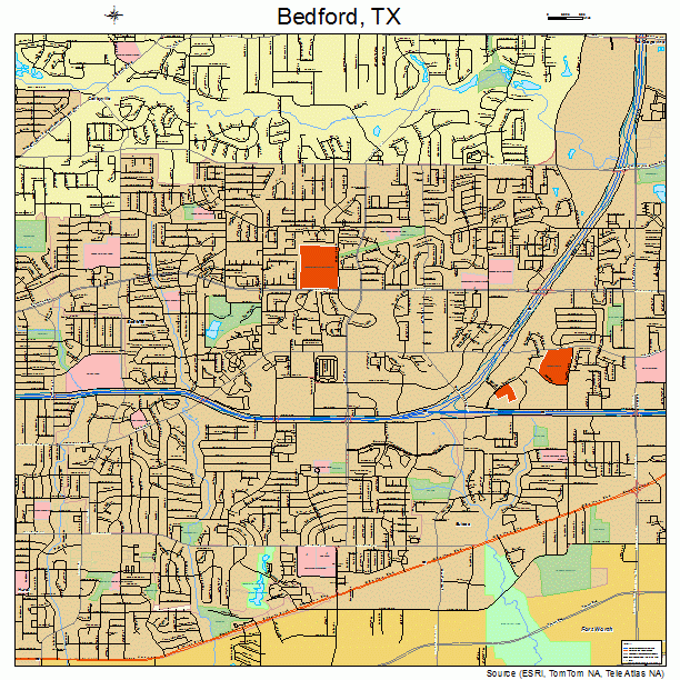 Bedford, TX street map