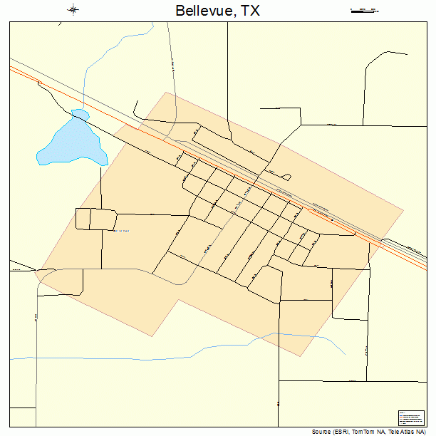 Bellevue, TX street map