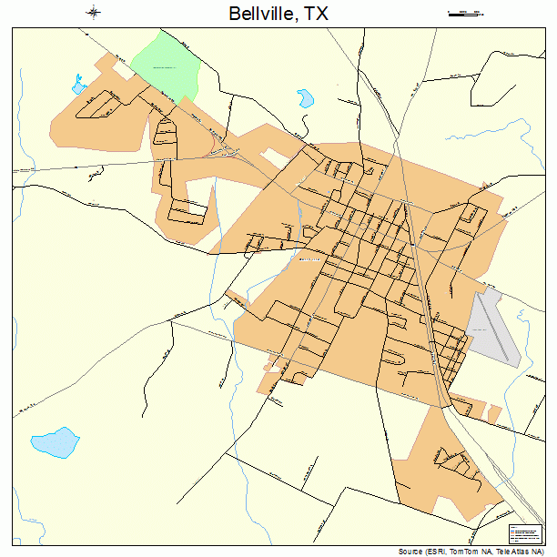 Bellville, TX street map