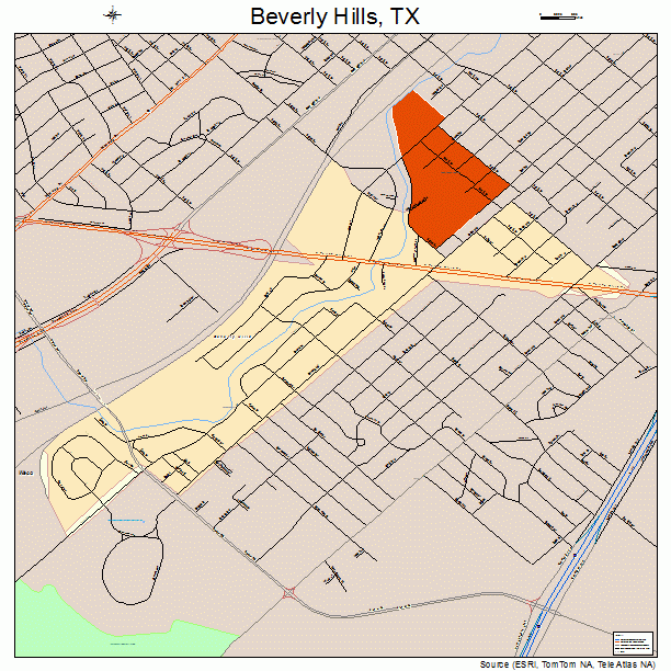 Beverly Hills, TX street map