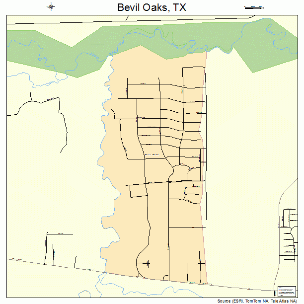 Bevil Oaks, TX street map