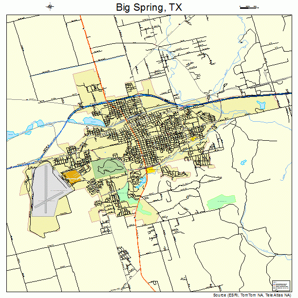 Big Spring, TX street map