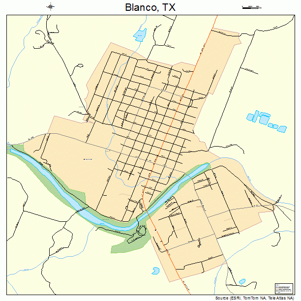 Blanco, TX street map