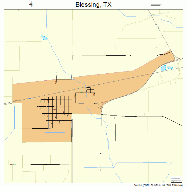 Blessing, TX street map