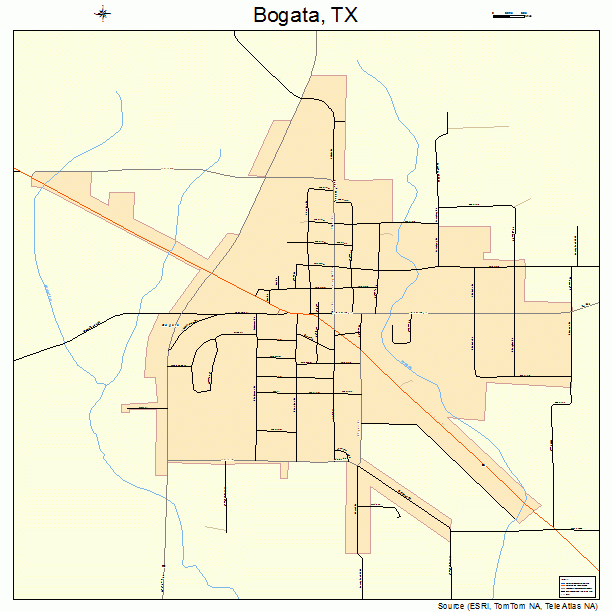 Bogata, TX street map