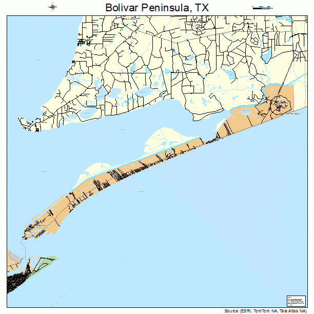 Bolivar Peninsula, TX street map