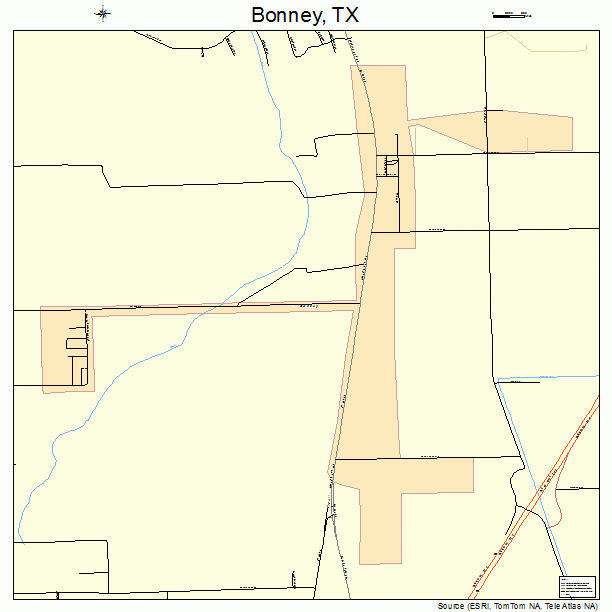Bonney, TX street map