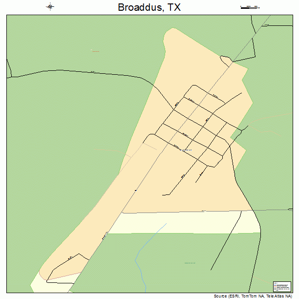 Broaddus, TX street map
