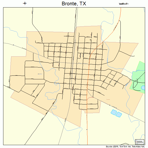 Bronte, TX street map