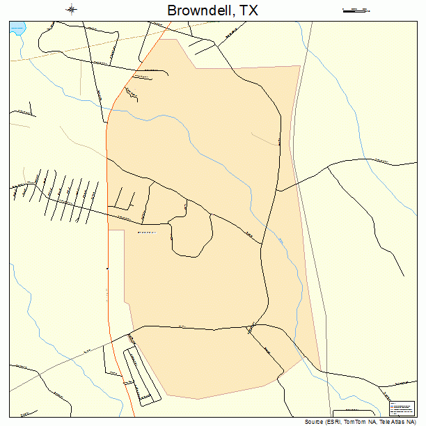 Browndell, TX street map